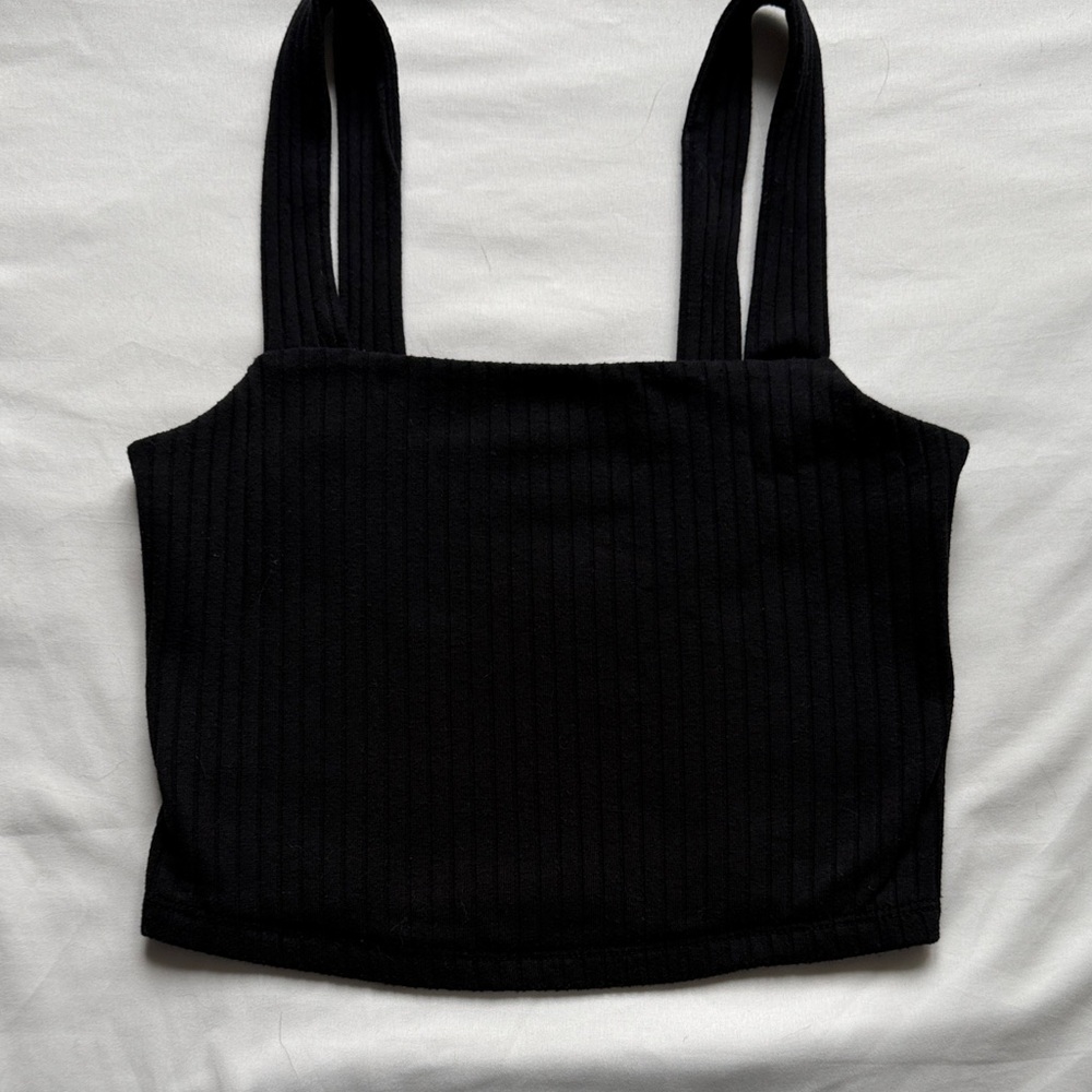 American Eagle Outfitters Black Ribbed crop top